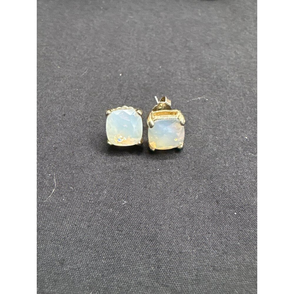 Avon Cushion-Cut Opal Stud Earrings In Square Setting